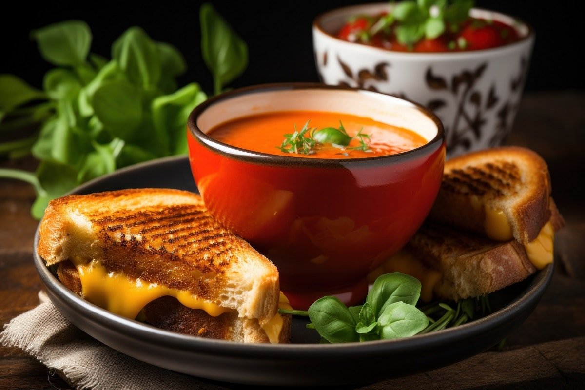 Grilled Cheese Sandwich with Tomato Soup