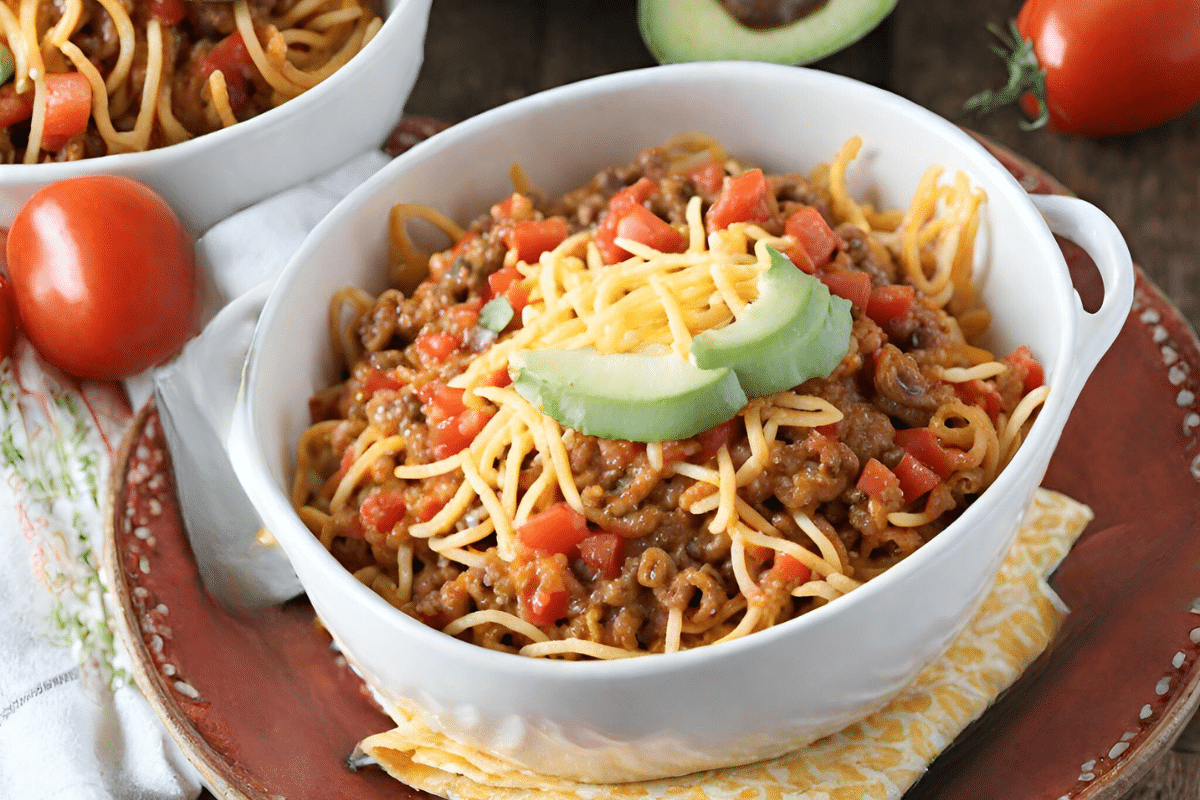 Taco spaghetti with rotel